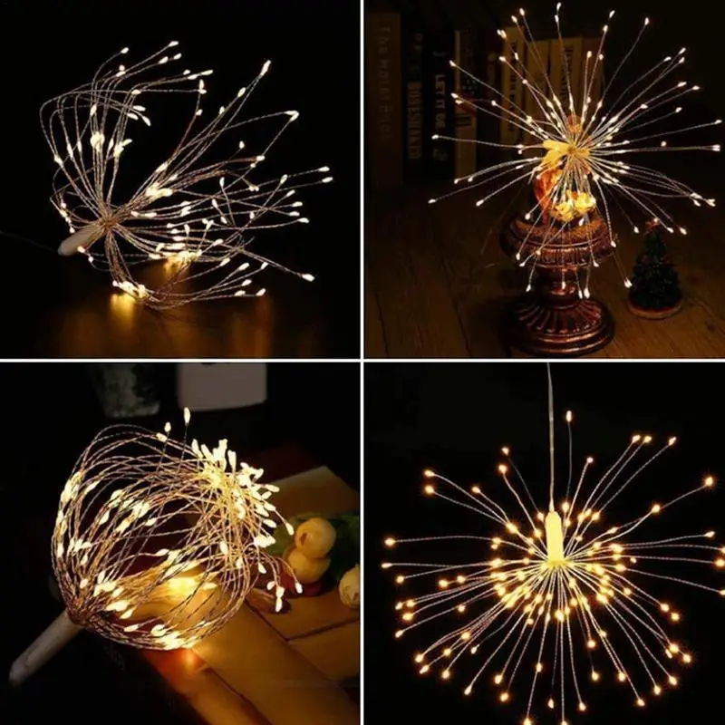 Outdoor Firework Lights Battery Operated Dandelion Light Outdoor 120 LED Firework Lamp Wedding Christmas Decorative Lights With