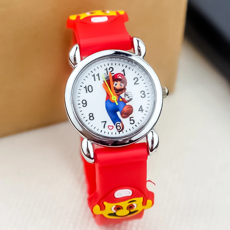 سوبر ماريو بروس كيد كوارتز ساعات المعصم للأطفال الساعات الإلكترونية لعب أنيمي ماريو سيليكون الساعات اكسسوارات هدية عيد ميلاد