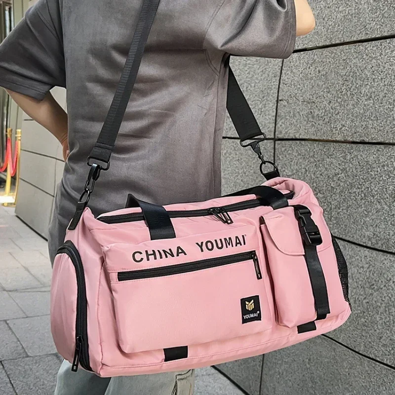 Casual Softback Large Capacity Travel Duffels Splicing Sewing Thread 2024 High Quality Bags for Women Zipper Nylon Travel Bags