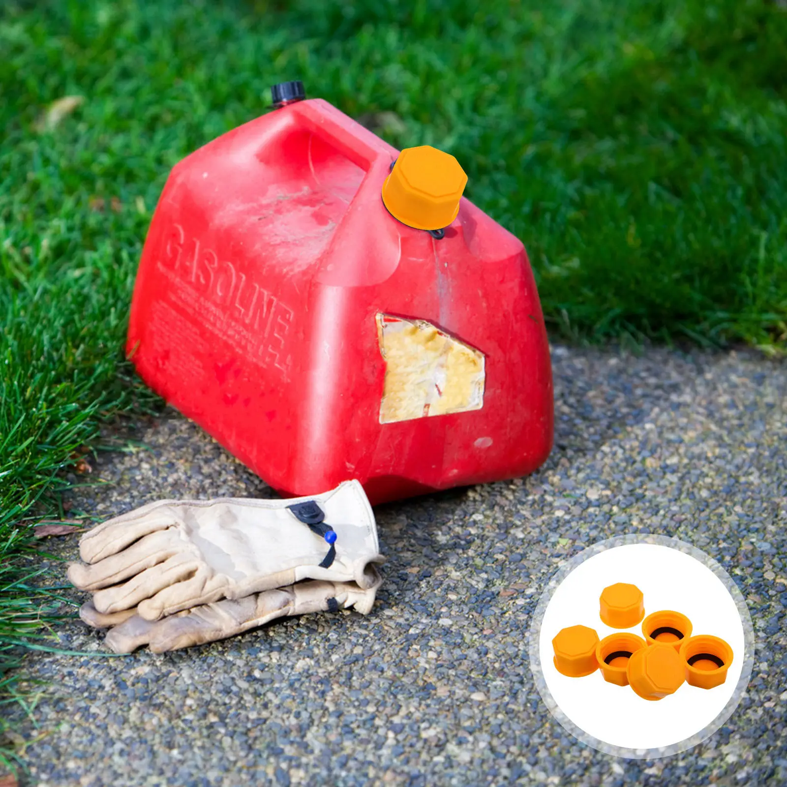 

6Pcs Fuel Can Cap Replacement Coarse Thread Gas Tank Cover for Gallon Petrol Cans Sealing Lid Weatherproof Plastic Gas Container