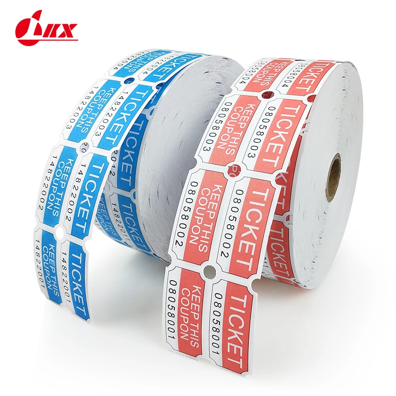 LKX 1000PCS Raffle Tickets For Classroom Lottery Roll Of Single Paper Labels Drink Events Carnival Classroom Paper Bulk Lottery