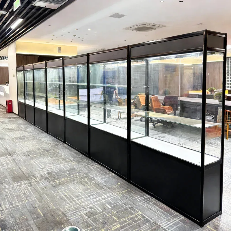 

Customize.Factory Glass Wall Display Cabinet With Light Custom Storage Display Cabinet Jewelry Display Showcase