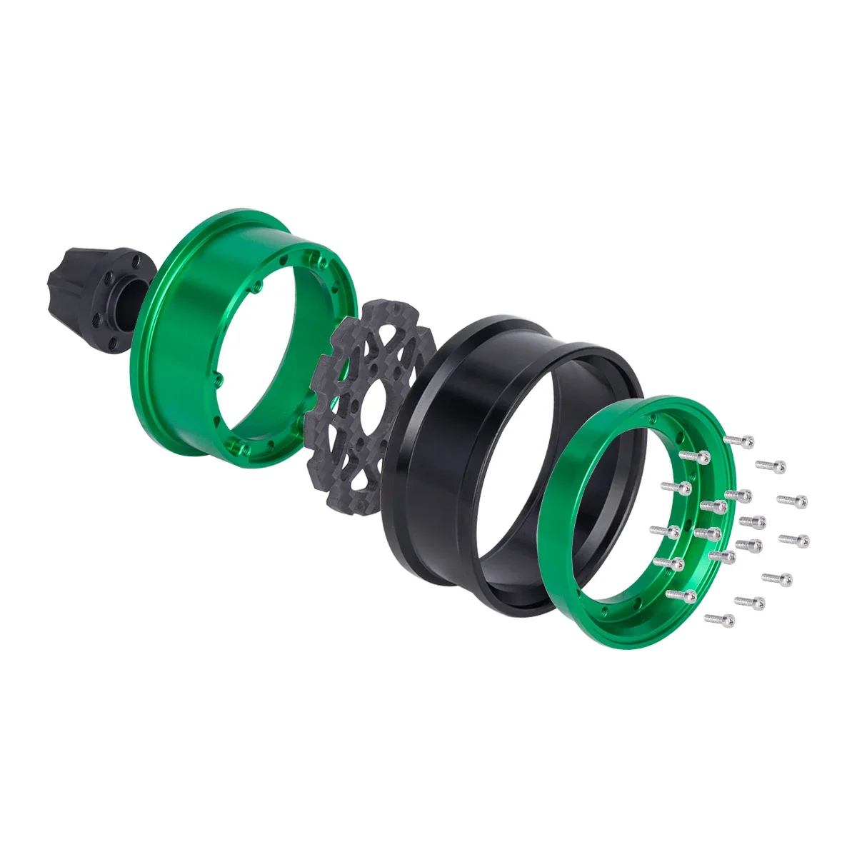 6061 Aluminum Alloy 1.9 Inch Beadlock Wheels Adjustable Offset Rim Hub for 1/10 RC Crawler Car Axial SCX10 D90 TRX4 TRX6