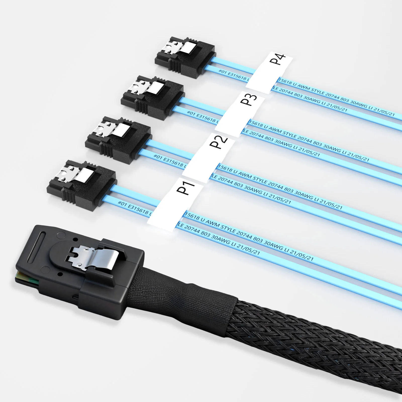 Cabo Mini SAS SFF-8087 para SATA Mini SAS Cabo de fuga SFF8087 para SATA Mini-SAS para 4X SATA SAS para cabo de fuga SATA