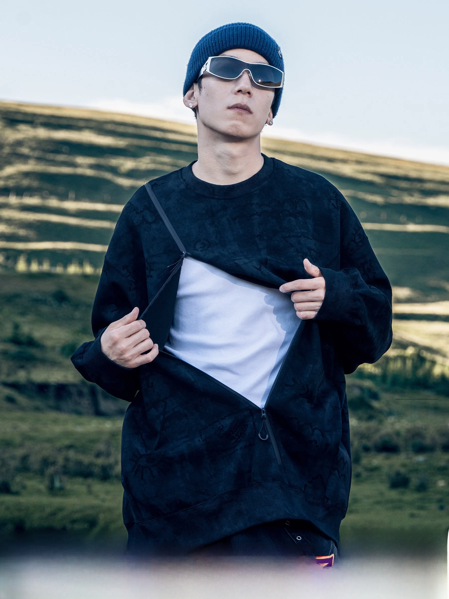 

AOGZ round Ne Zipper Sweatirt ex Autumn Spring New Design Casual Outerwear for Couples Breathable Wear Resistant