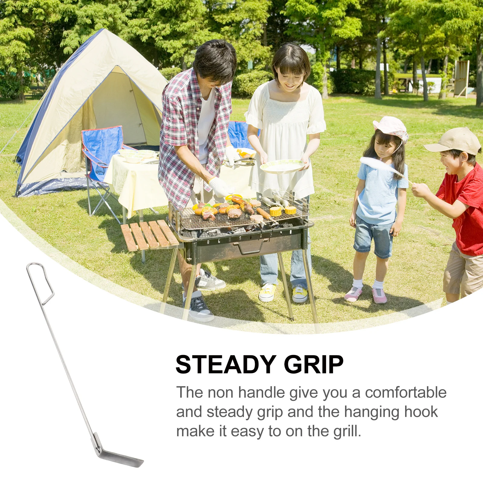 

46Cm Stainless Steel Bbq Ash Tool Rake Poker For Smoker Charcoal Wood Stove Grilling Cleaning Utensil Wear Resistant