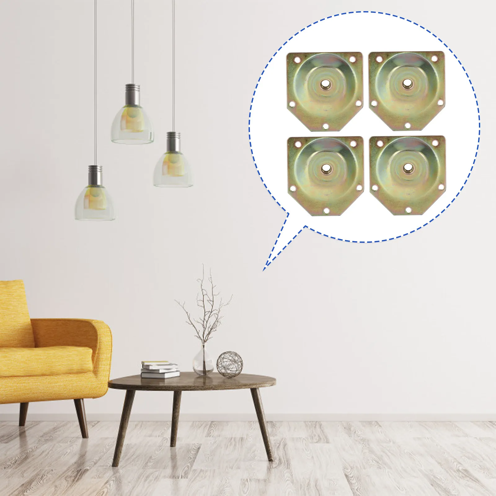 Bild 3: 4-teiliges Muttern-Set, 12-Grad-schräge Montageplatten, Möbelbein-Befestigungsplatten, Stuhl-, Tisch-, Sofa-Beinfixierer, Verbindungsplatte