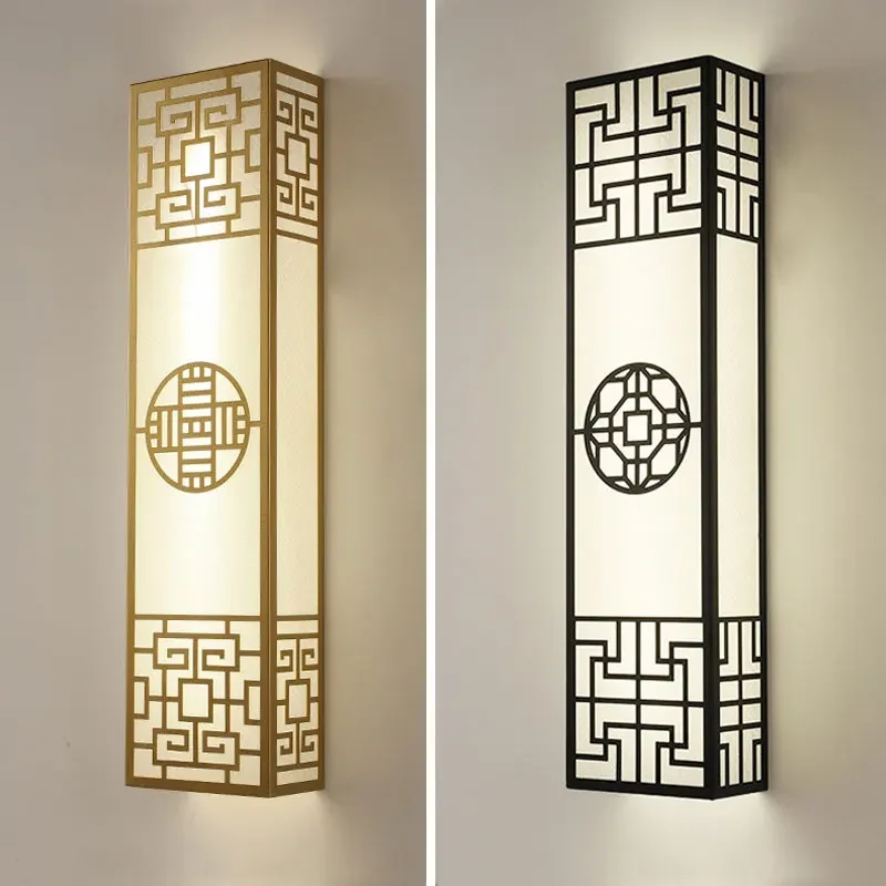 

Chinese Style Bedroom Wall Lamp Zen Background Wall Bedside Lamp European Living Room Hallway Hotel Engineering Lamp