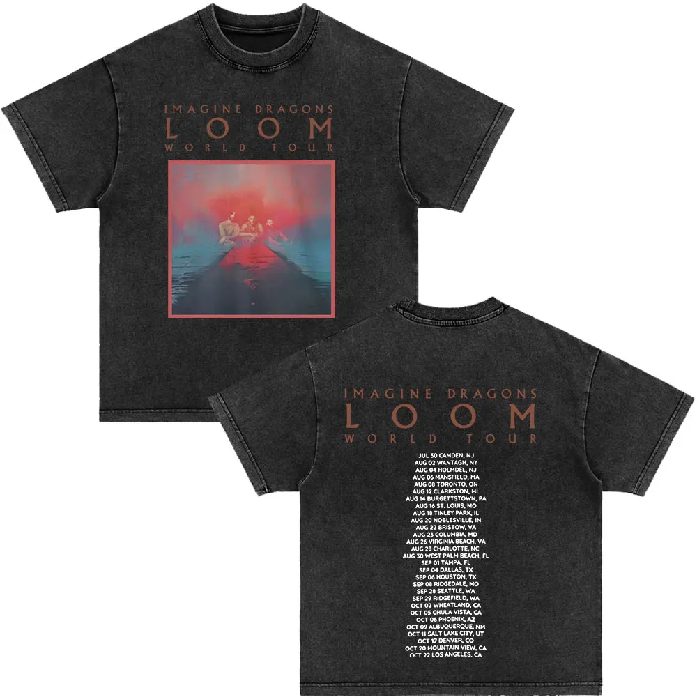 

Футболка Imagine Dragons Bones Skull в винтажном стиле с эффектом потертости, футболка с изображением рок-группы, мужская и женская одежда, хлопковая свободная футболка с коротким рукавом