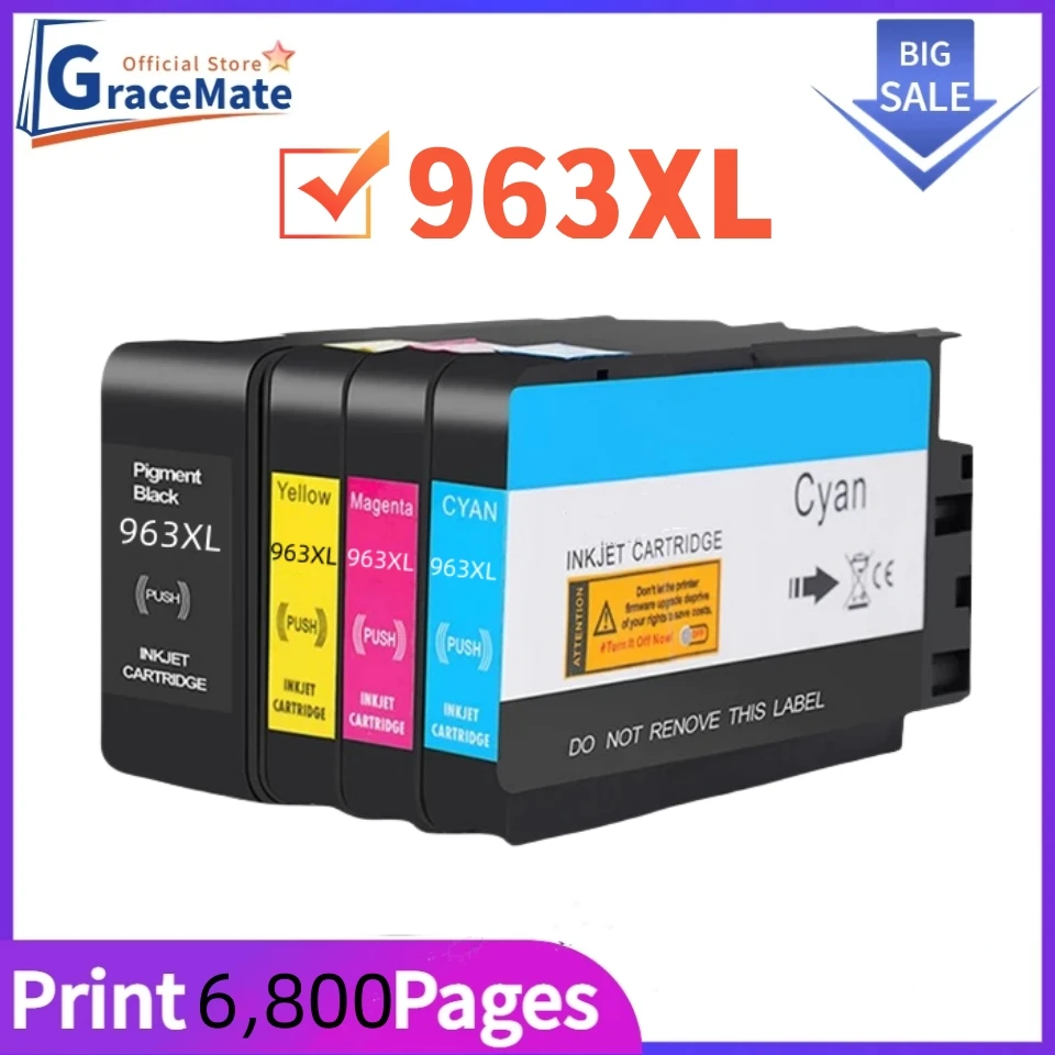 

4 Color Compatible for HP 963XL HP963 ink cartridge For HP OfficeJet Pro 9010 9015 9020 9022 9025 Printer