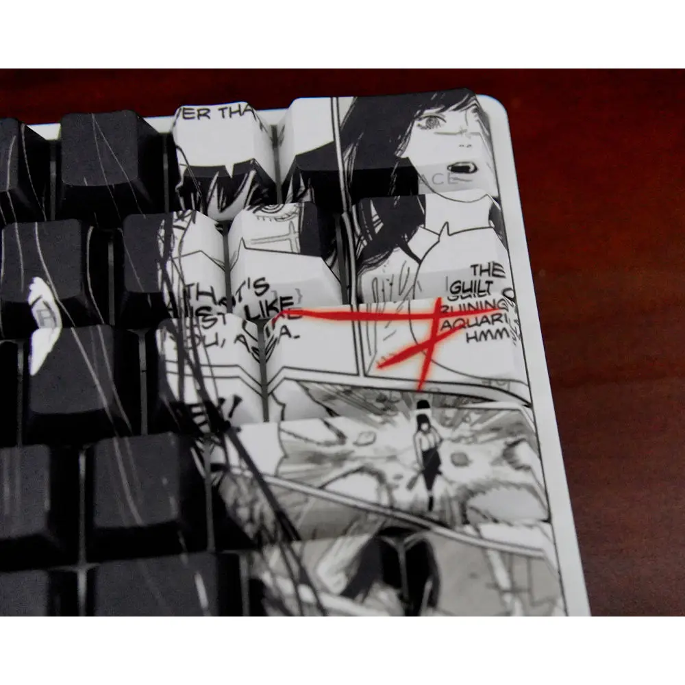 75 KEYS Makima Anime Keycaps PBT Keycap Chreey Keycaps Translucent Key Cap Dye-sub Mechanical Keyboard Caps for 64/68/71/108