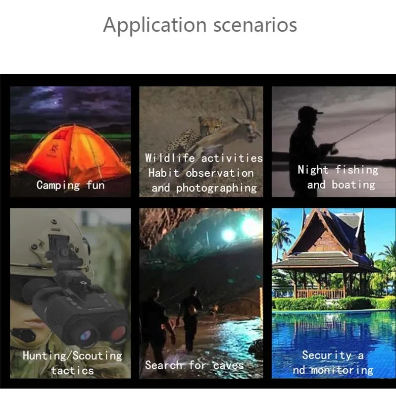 مناظير للرؤية الليلية بالأشعة تحت الحمراء ، NV8000 ، تلسكوب ثلاثي الأبعاد ، دقة عالية احترافية P ، كاميرا مثبتة على الرأس للصيد والتخييم ، نظارة للتكتيكات