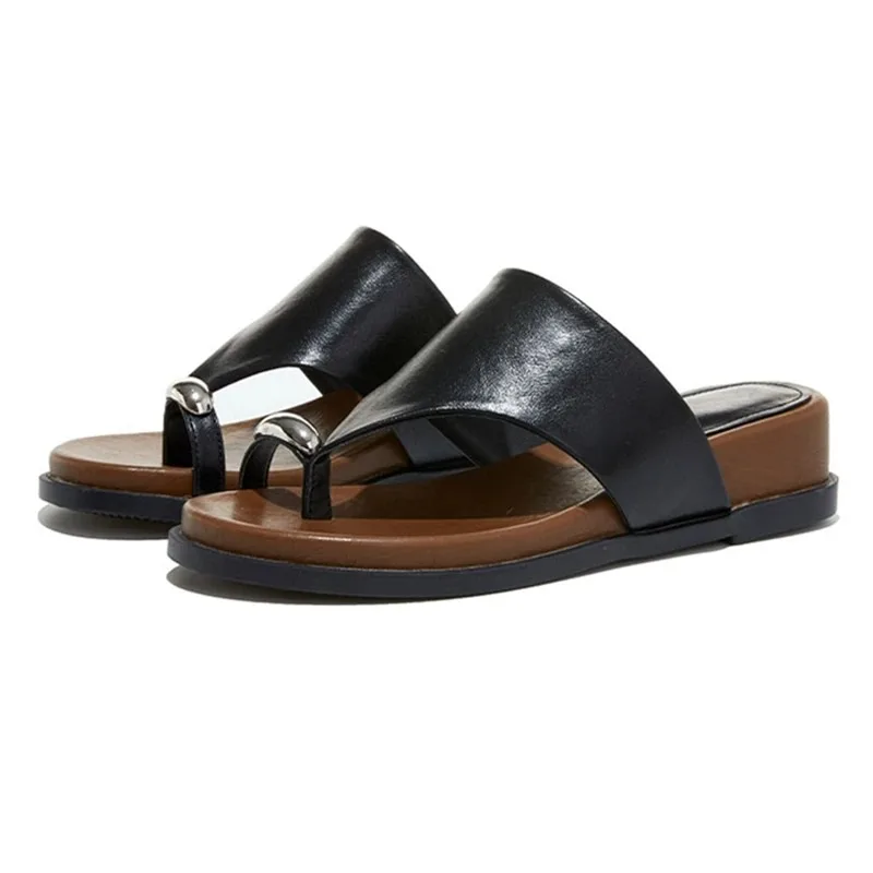 Women Slippers Shoes Flat Toe Pinching Flip-Flops Female Shoes Women Plus Size Summer Beach Rome Shoes for Women