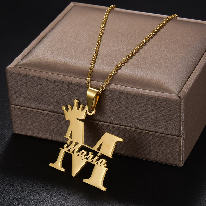 Treebud Customized Capital Letters Name Necklace for Women Personalized Butterfly Flower Nameplate Pendant Party Jewelry Gifts