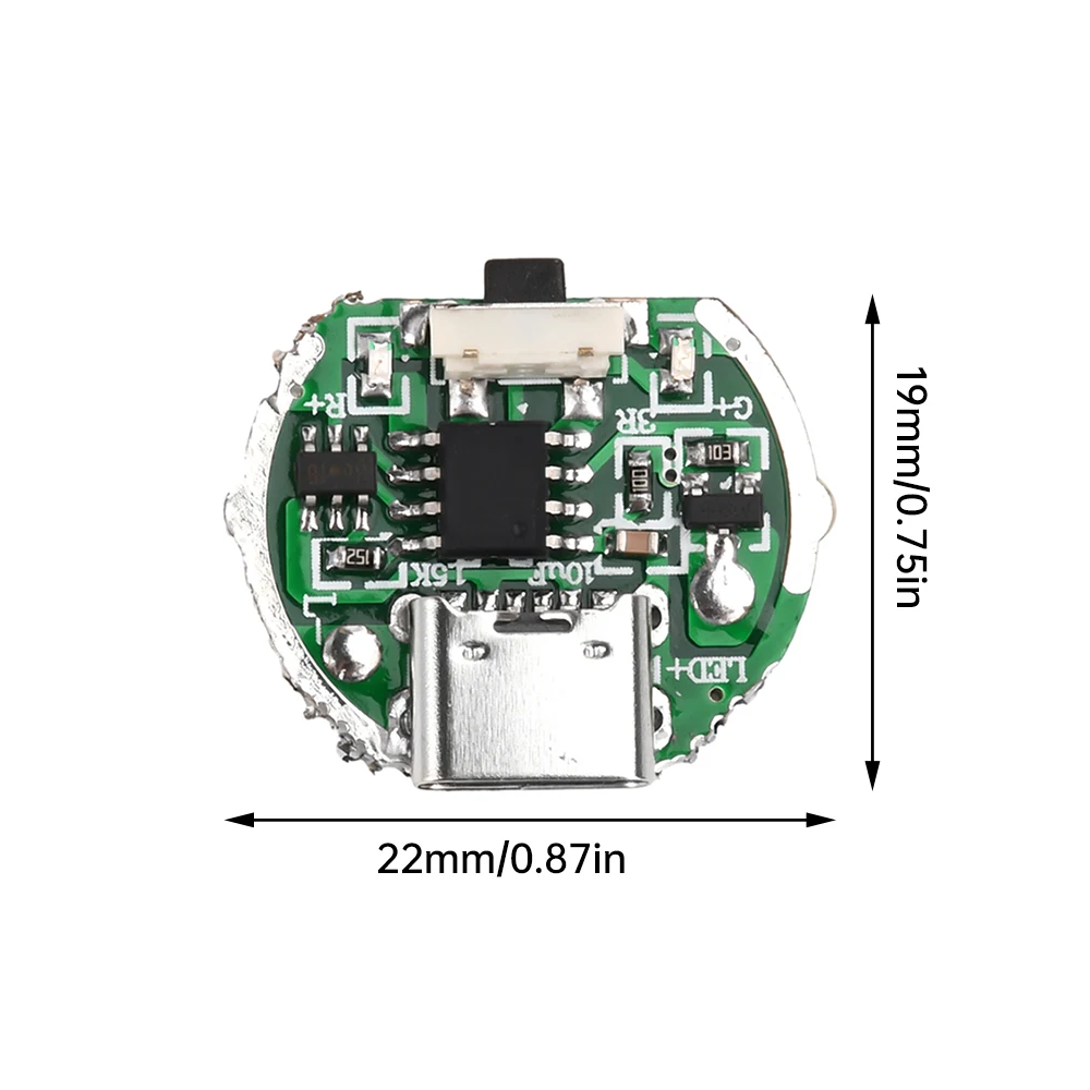 Type-C 2-Speed Flashlight Driver Circuit Board with Switch Charging Integrated Module 10W LED Portable Lighting Accessories