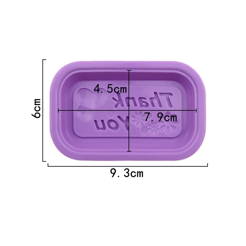 قالب صابون مربع صغير من السيليكون شكرًا لك، قالب صابون مربع صغير مصنوع يدويًا وسهل التشكيل