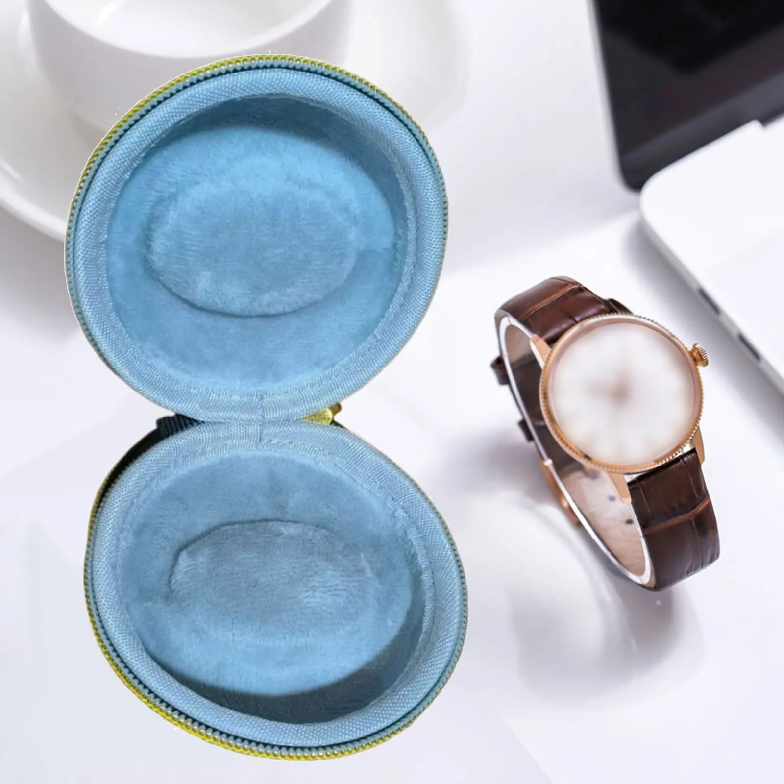 Travel Single Watch Storage Box Case Black for Men Or Women Sturdy Versatile Portable Single Zipper Watch Storage Box Watch Case