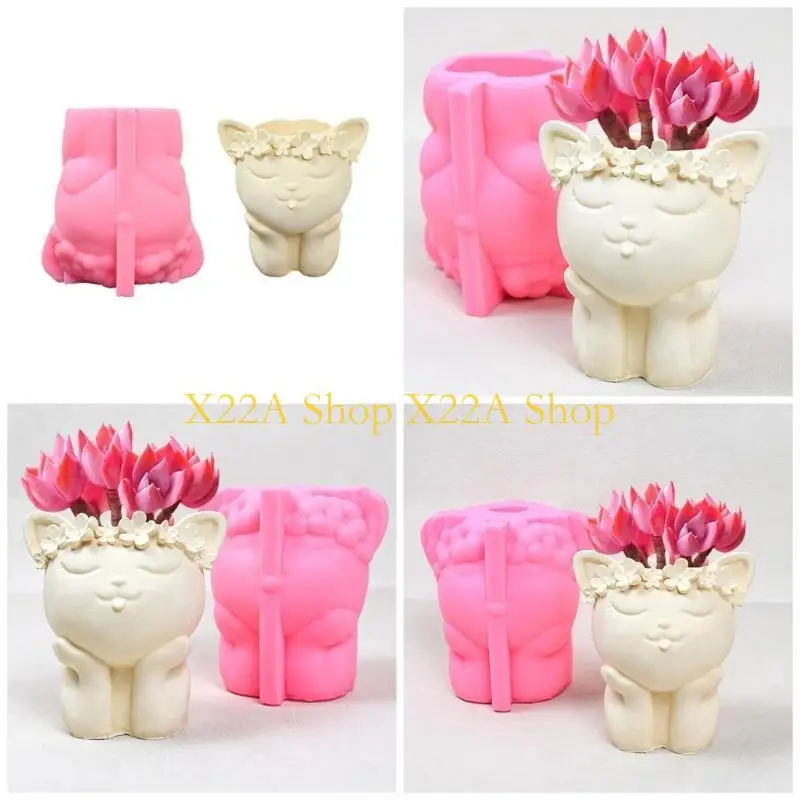 

Уникальная кошачья свеча силиконовая плесень мультфильм цветочные горшки плесень воск для ящика свеча для подсвечника для дома