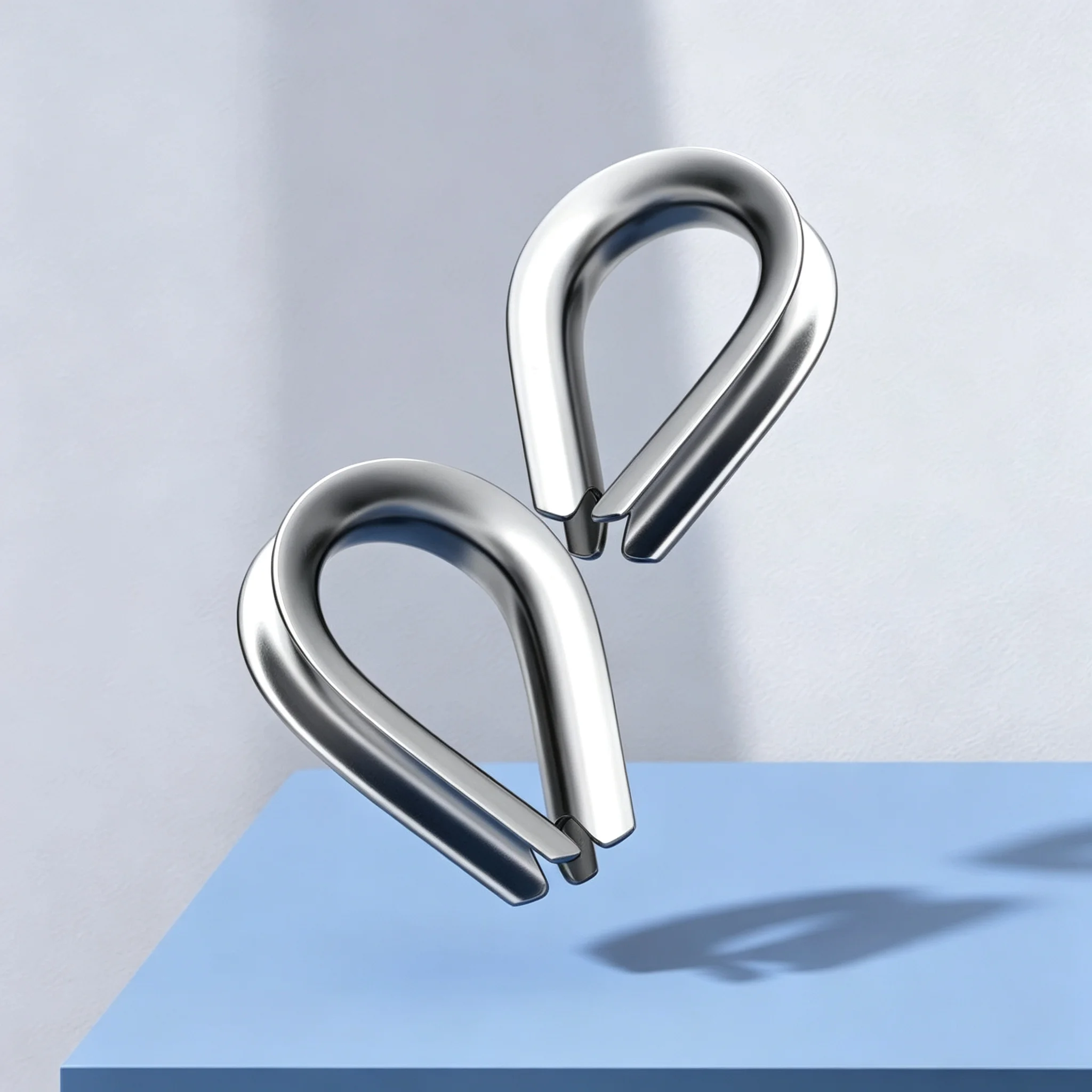 SUS304 Stainless Steel Chicken Heart Ring Wire Rope Thimbles Cable Clamp Protective Sleeve Rigging M1.5-M16 Fastener Hardware