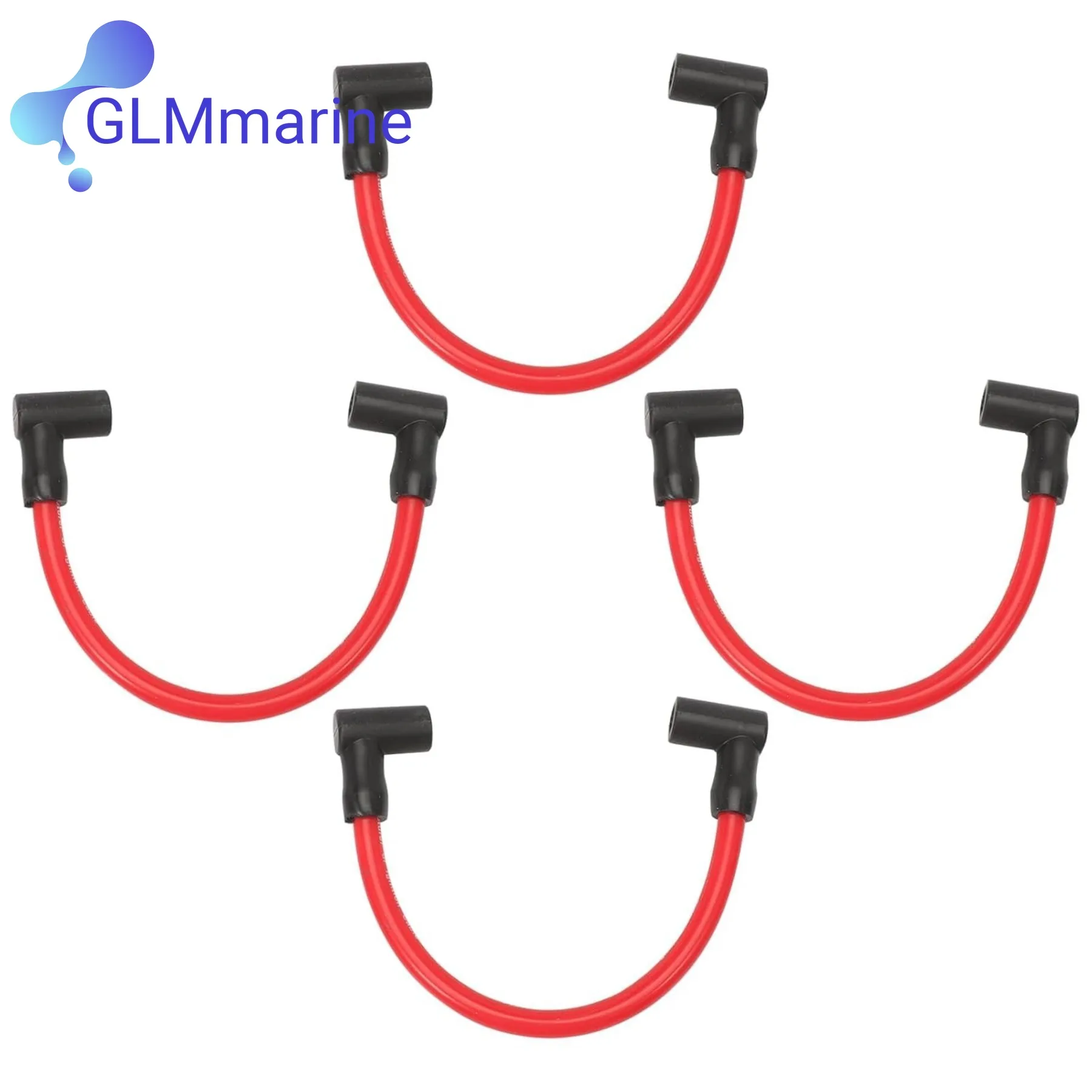 Juego de 4 cables de bujía para motor fueraborda de 9 pulgadas, compatibles con motores Johnson Evinrude de 80 a 140 HP, 0582134, 0582135, 0777703, CDI 931-2365