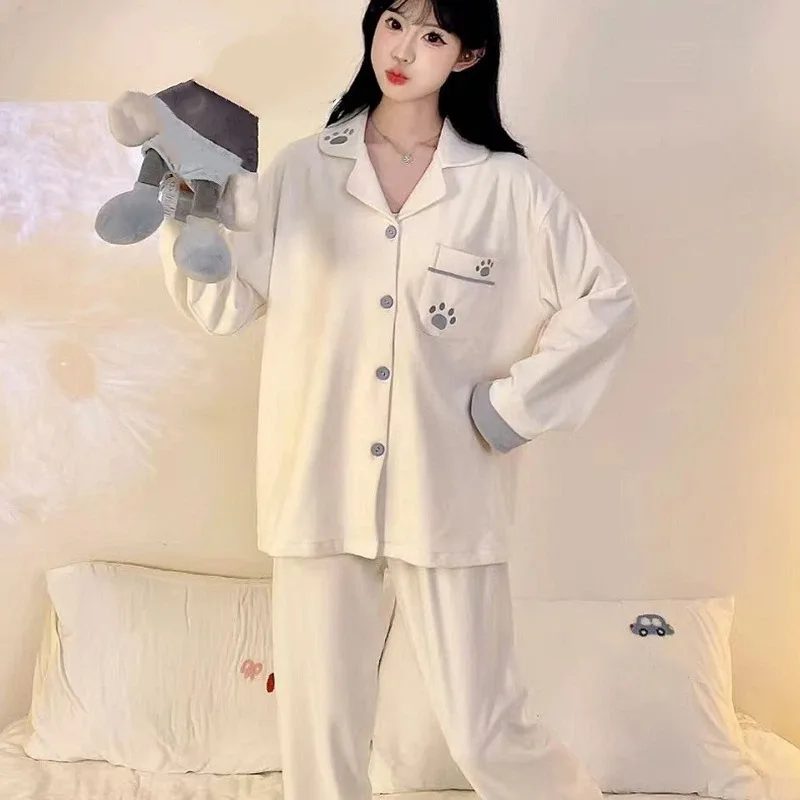 Damen-Pyjama in Übergröße, süßes, modisches Pyjama-Set mit Aufdruck, 2-teilig, Reverskragen, Neu Frühjahr 2026, Oversized Loungewear für Damen – Detail 3