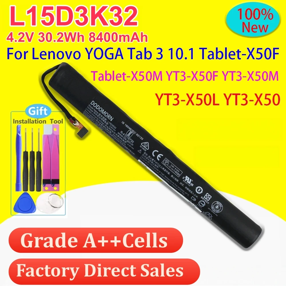 High Quality L15C3K32 L15D3K32 Tablet Battery For Lenovo YOGA Tab3 YT3-X50 Series YT3-X50F YT3-X50M YT3-X50L
