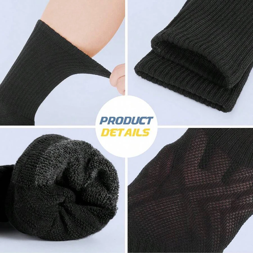 6 Pairs Men Middle Length Socks Trendy Versatile Vertical Stripes Comfortable Soft Sweat Absorbing All Season Casual Sock