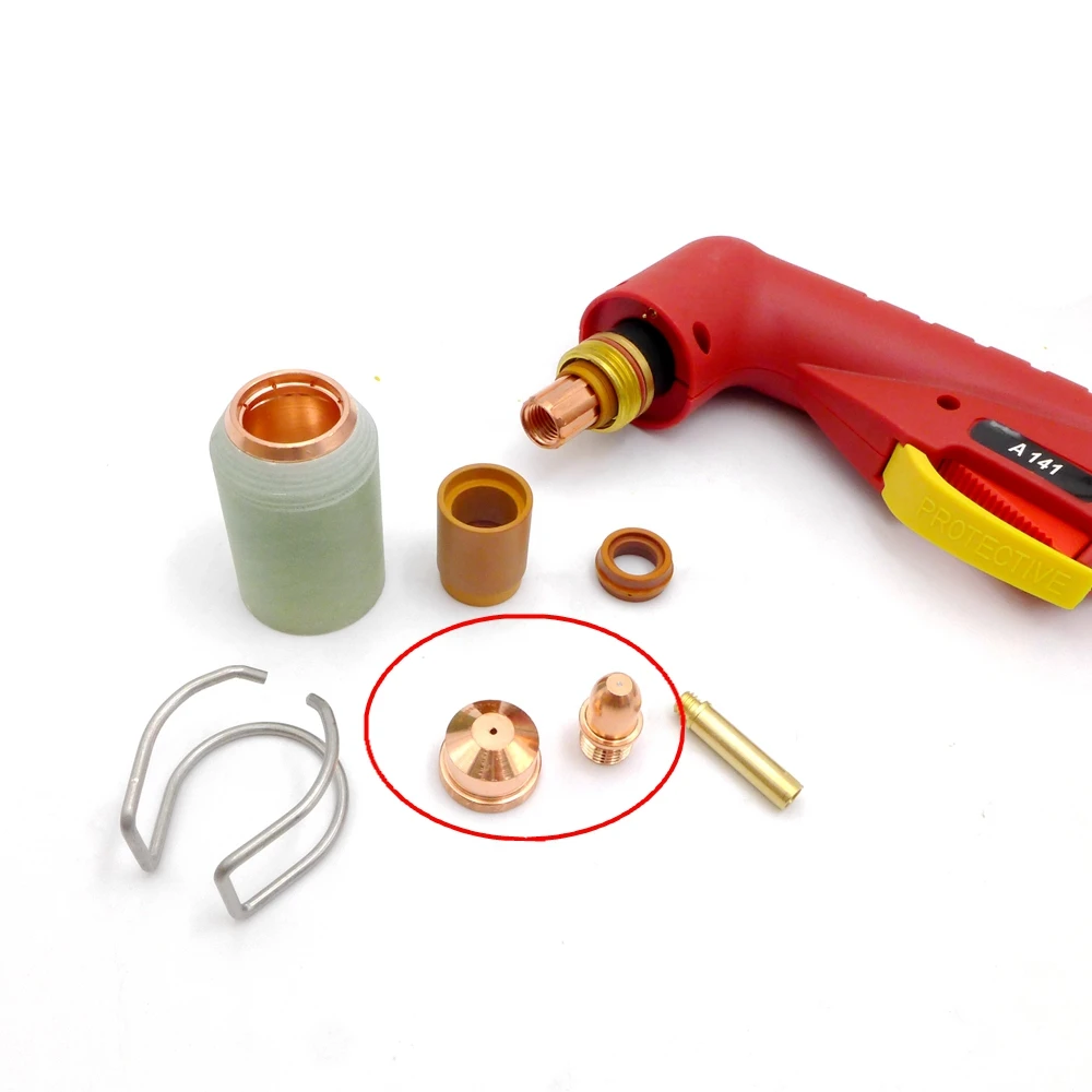 A141 A101 Tip PD0101 ( 1.1 /1.4 /1.7 /1.9mm ) 5 & Electrode hafnium PR0101 5  Plasma Cutting Torch Consumables Kits