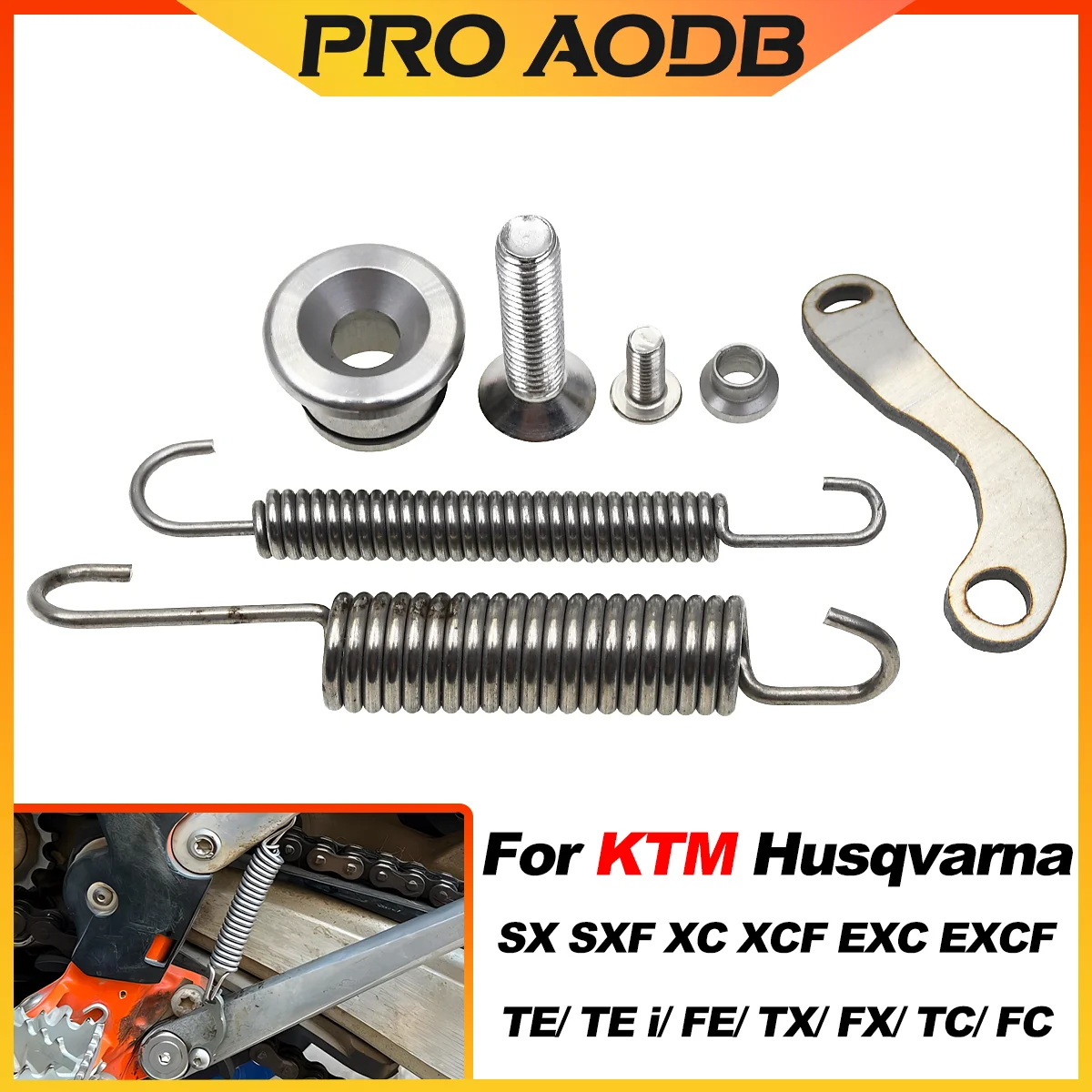 KTM SX SXF EXC EXC-F XC XCF XC-W TPI Six Days 150 250 300 350 450 500 2008-2025用 バイクキックスタンド サイドスタンド スプリングキット