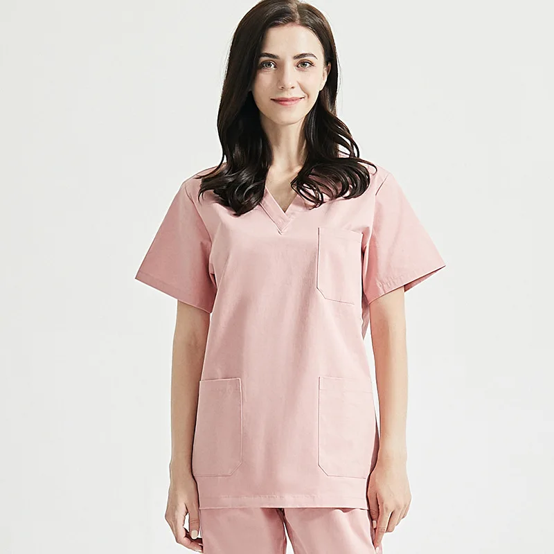 

Polyester Cotton Surgical For Men And Women, Summer Korean Style Short Sleeve Thin Split Nurse Doctor Gown