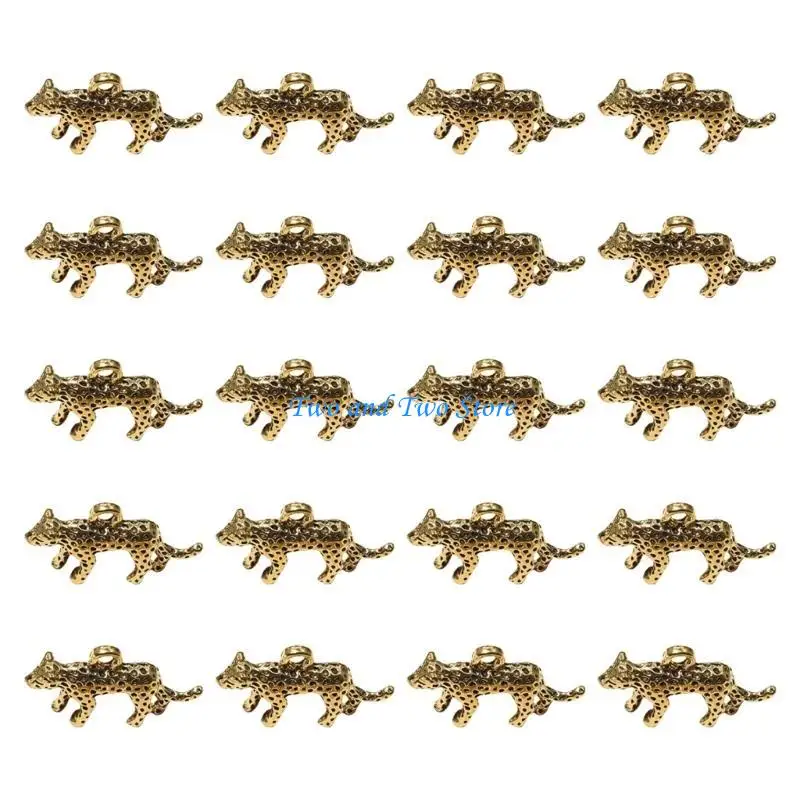 

HX6F 20pcs Leopard Pendant for Handmade Necklace Decoration Animal Charm Jewelry Making Supplies Fashion Accessories