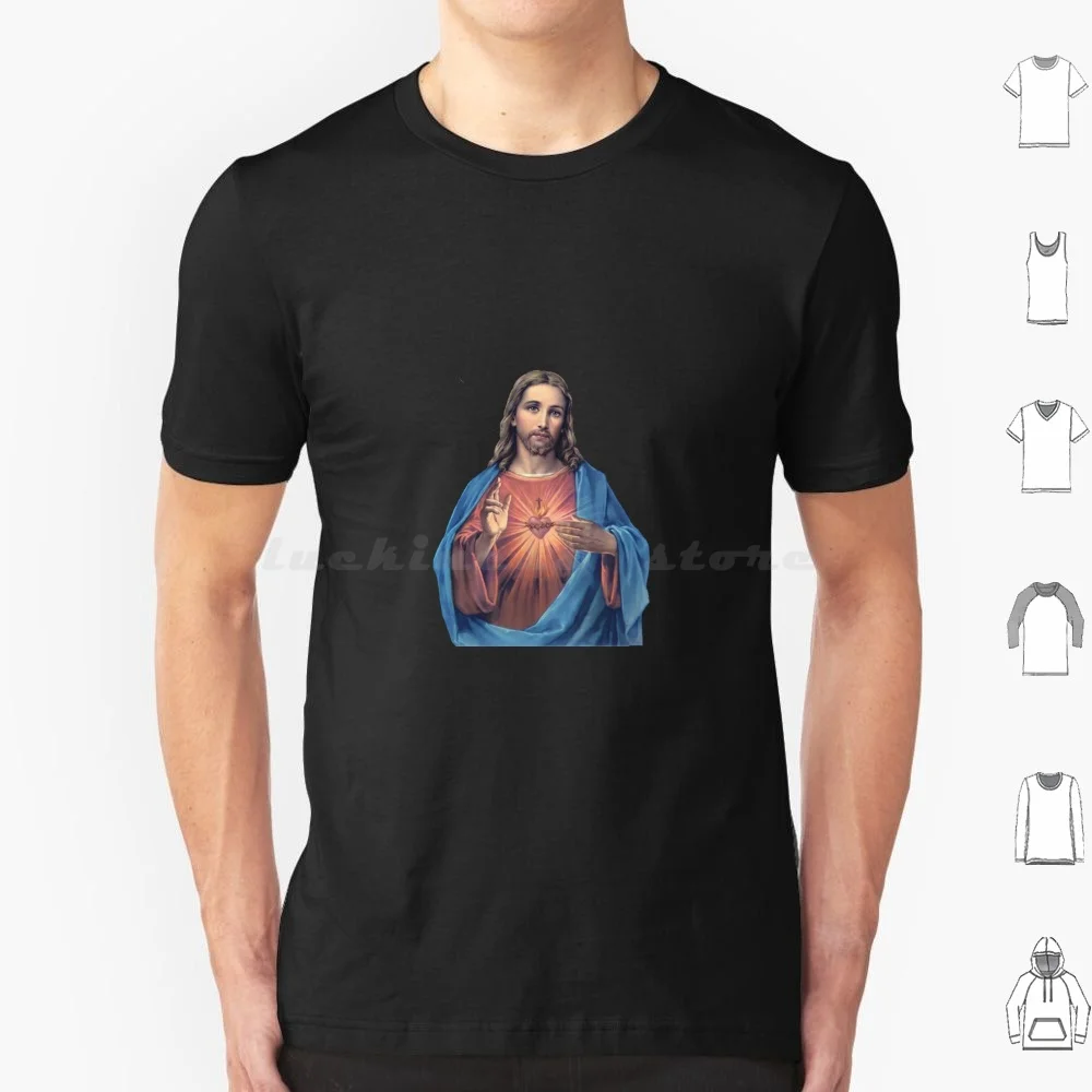 Sacred Heart Of Jesus ( Transparent Background Design ) T Shirt Cotton Men Women DIY Print Sacred Heart Of Jesus Catholic Jesus