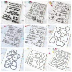 New Year's Cheers Stamp and Cutting Dies Red Envelope Clear Stamps For DIY Scrapbooking Decoration Paper Craft Album Card Making