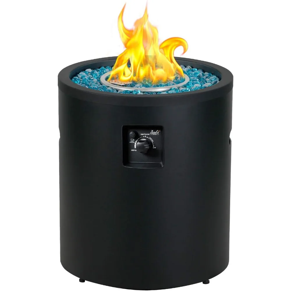 

50,000 BTU Propane Fire Pit Outside, 23 inch Outdoor Fire Pit Round, Black Firepits for Outside Patio, Garden, Backyard