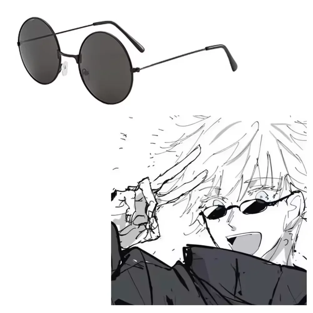 Anime Gojo Satoru Okulary Jujutsu Kaisen Gojo Satoru Cosplay Czarne Okulary Okulary Korekcyjne Okulary Przeciwsłoneczne Wysoka Jakość Impreza Męskie Damskie Rekwizyty