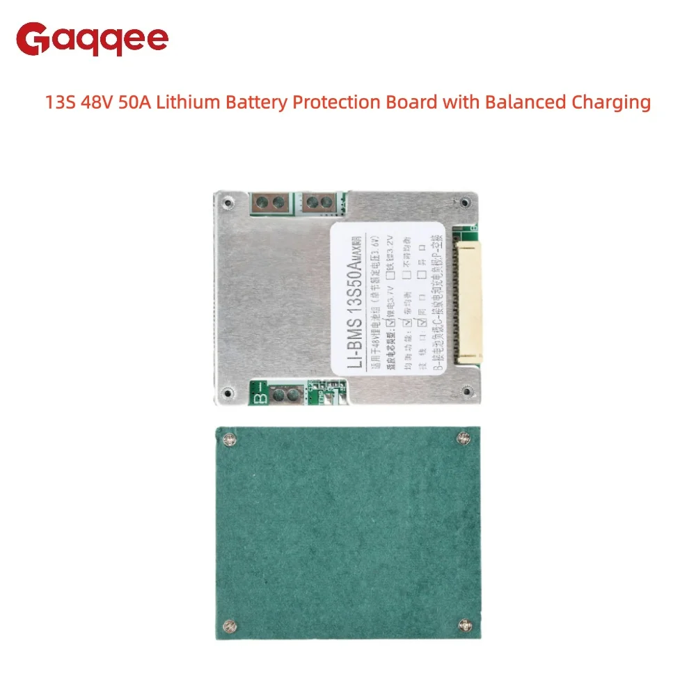 لوح حماية بطارية ليثيوم 13S 48V 50A مع موصلات متوازنة مناسبة للمركبات الكهربائية والعاكسات وما إلى ذلك.
