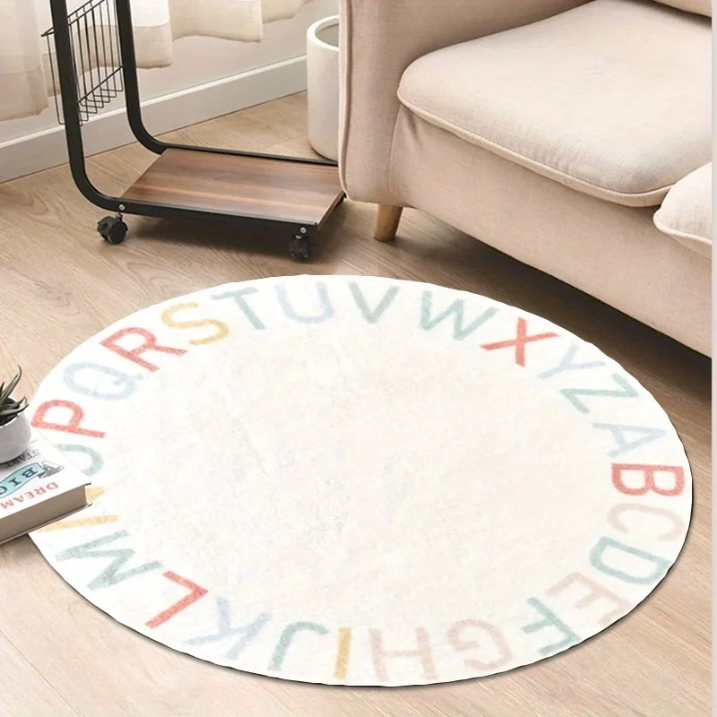 Round Letter Rug Living Room Decoration Children's Bedroom Carpet Climbing Mat Non-slip Lift Chair Computer Chair Floor Mats