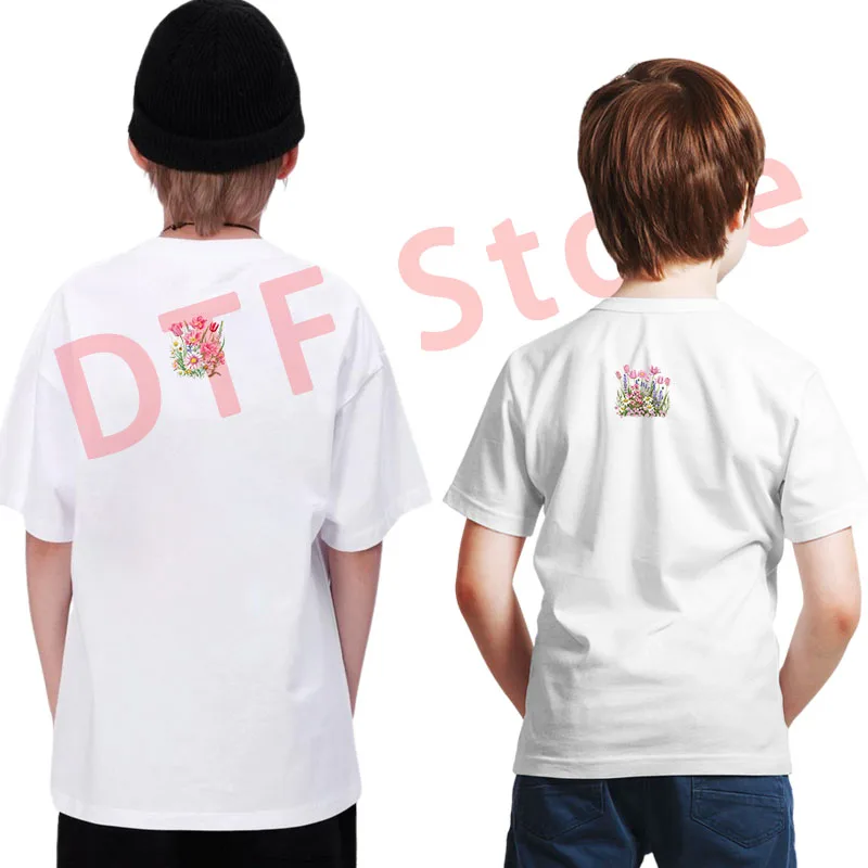 Wild flower bouquet dtf transfers ready to press Heat Transfer On Clothes iron on heat transfer Childrens clothing heat transfer