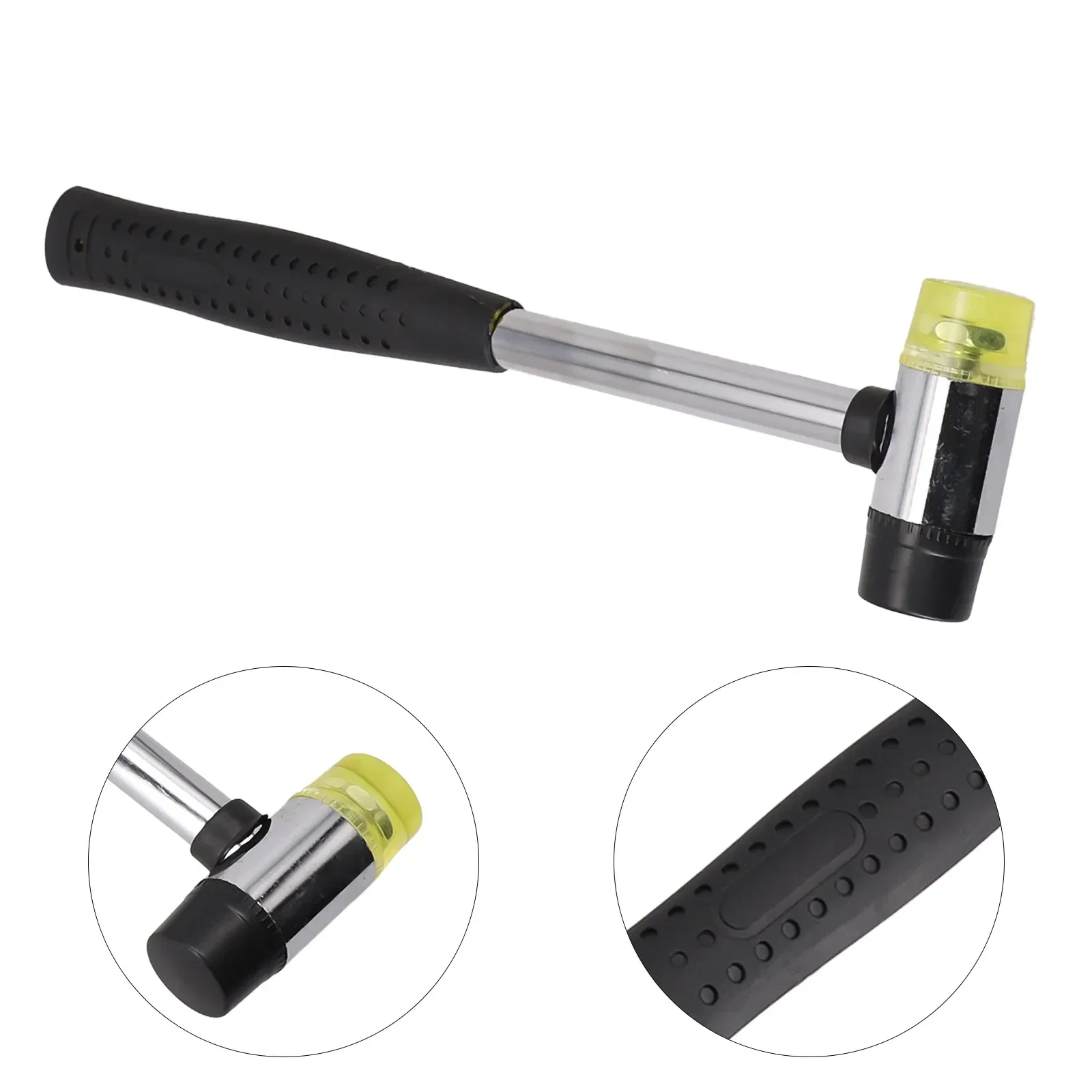 1PC 255*25mm Mini Rubber Hammer Nylon Head Mallet Hand Tool Non-Slip Handle Nylon Rubber Used As Wood Plastic Jewelry Crafts