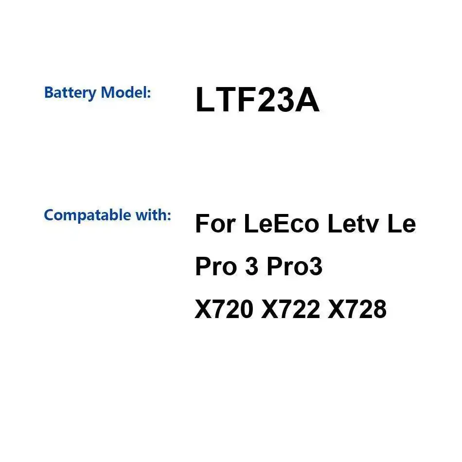 

Долговечная работа для Leeco Letv LE Pro 3 Pro3 X720 X722 X728 4070 мАч Прочный аккумулятор для мобильного телефона LTF23A