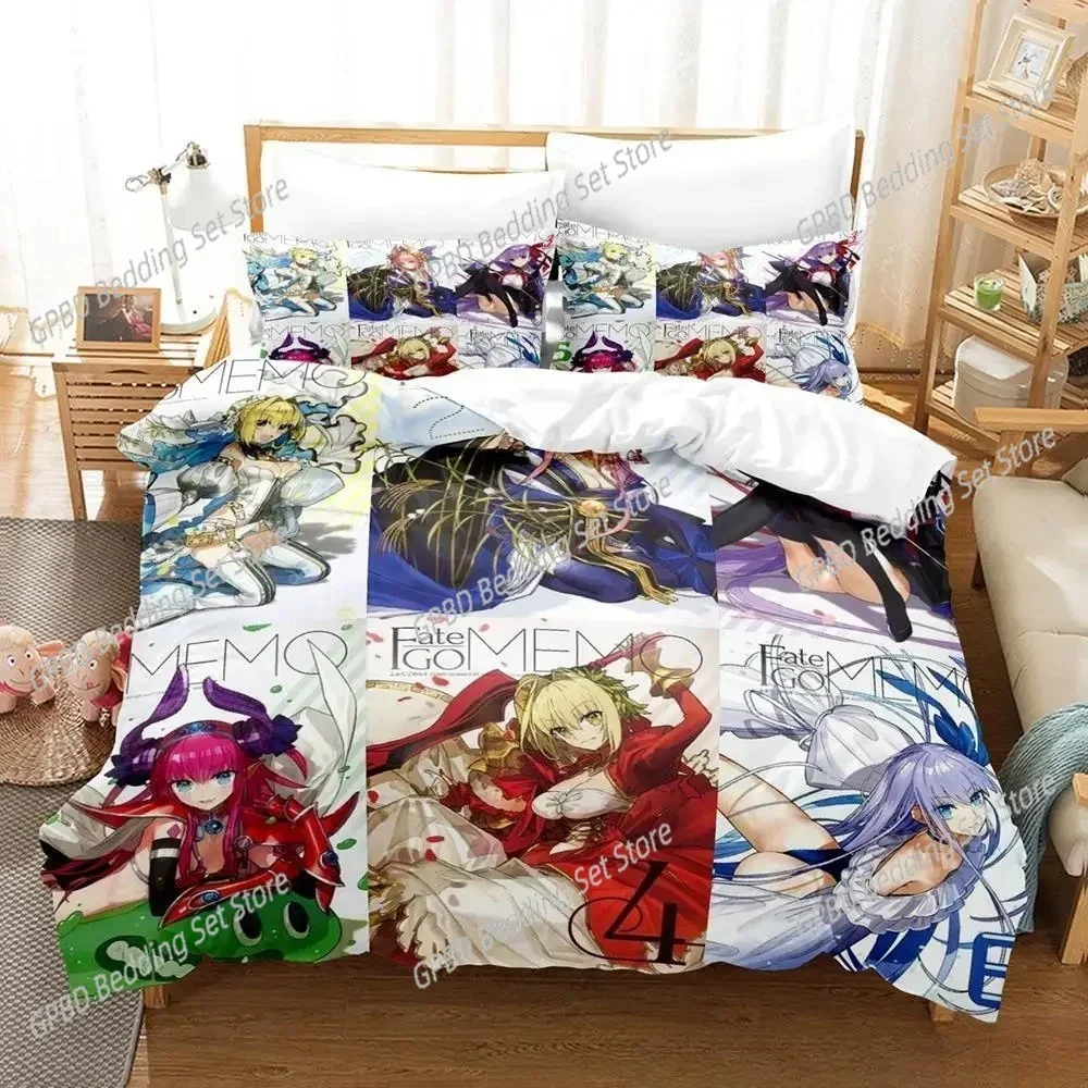 Anime Game Fate Grand Order Comfortable Duvet Quilt Cover Pillowcase Bedding Set Children Bedroom Decoration Home Textile