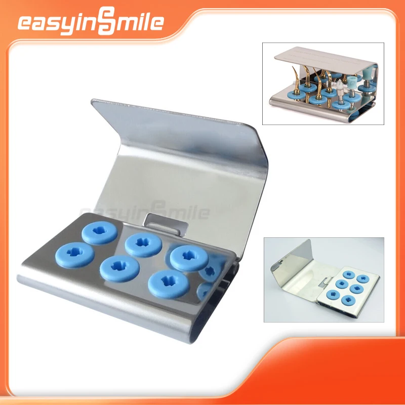 

Dental Ultrasonic Scaler Tip Holder Micro Brush Stander Polish Brush Holder Stainless Steel Sterilize with Cover 6 Hole