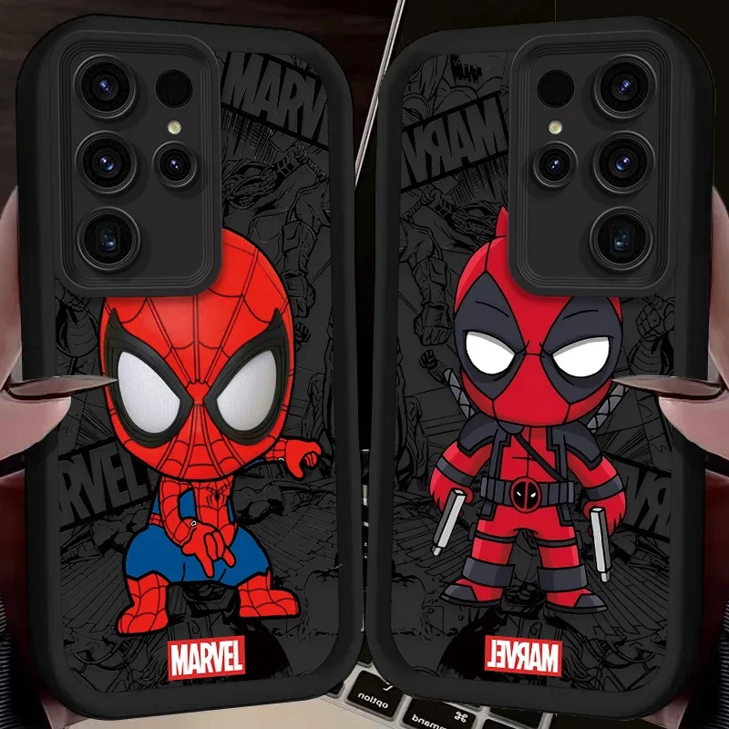 Marvel Spider Man Deadpool Case for Samsung Galaxy S25 S24 S23 Ultra S22 S21 Plus FE 5G A54 A34 A14 A73 A53 A33 5G Silicone Case