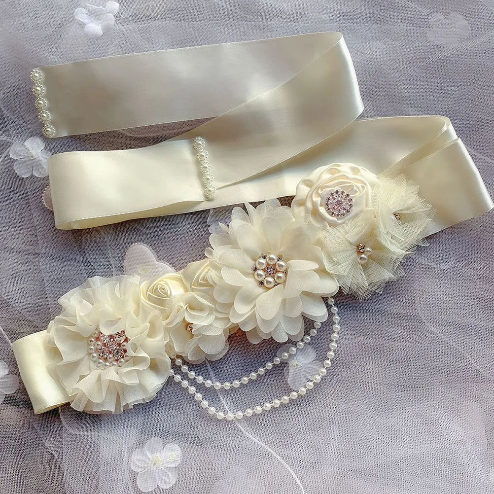 

1pc Wedding Waist Belt Bridal Girdle Alloy Decorative Belt With Pearl Rhinestone Party Dress Accessory Female Waistband