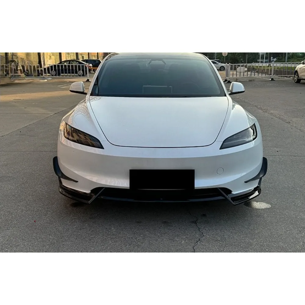 Front Lip Spoiler For Tesla Model 3 Highland 2024-2025 Front Bumper Splitter Decor Trim Exterior Tuning Auto Accessories Styling