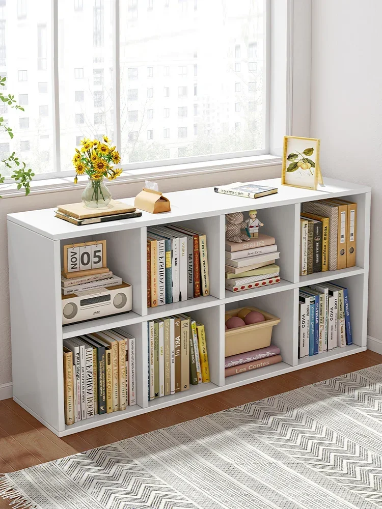 

Bookshelf Floor-to-ceiling shelf Household living room Free combination storage against the wall Low cabinet Eight grid cabinet