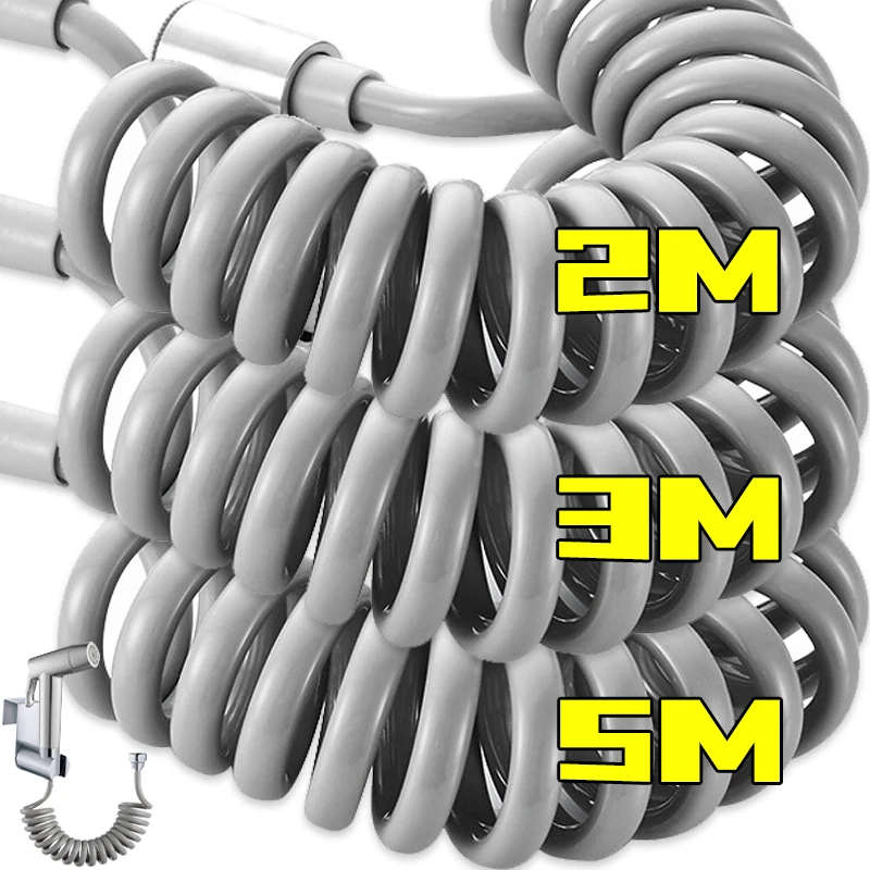 

5-2 м гибкая длинная пружинная насадка для душа, шланг, мягкая телефонная линия, пружинные удлинительные шланги, домашний распылитель для ванной комнаты, соединитель для трубы