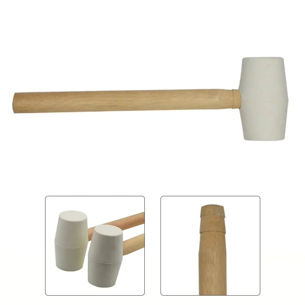 250g White Rubber Hammer Mallet Wood Handle For FloorTile Installation Decoration Rubber Hammer Hand Tools Workshop Equipment