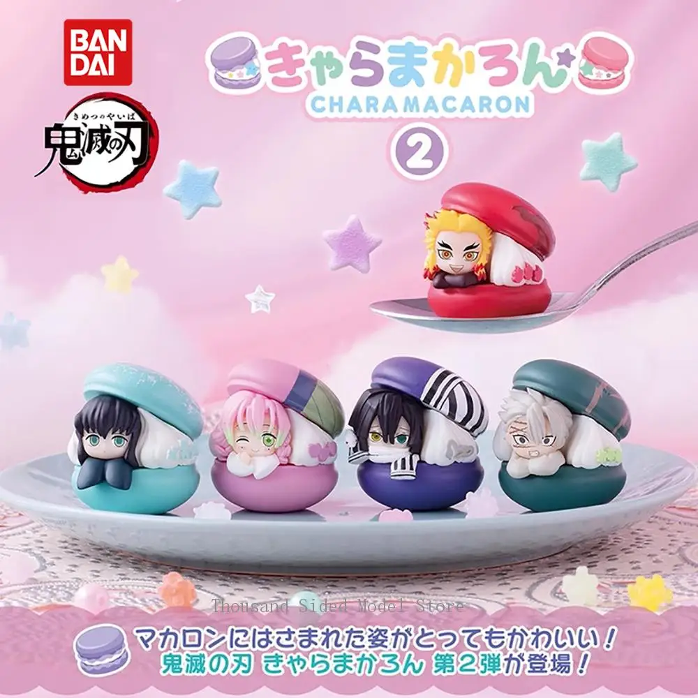 

In Stock Original Bandai Demon Slayer Gashapon Toy Rengoku Kyoujurou Kanroji Mitsuri Iguro Obanai Macaron shaped Ornament Model