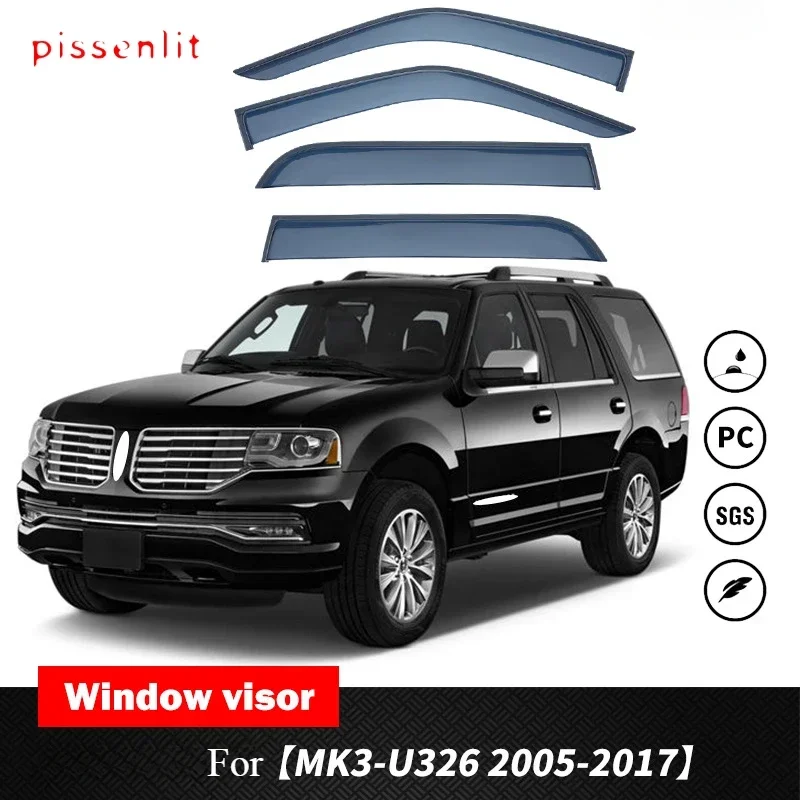 For Lincoln NAVIGATOR 2018-2024 Weathershie Accessories Outer Trim Chrome Deflectors Visors Rain Guard Door Visor Vent Shades